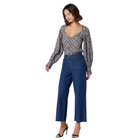 Joie Blouse Women's Size Medium Misty Lilac Ditsy Purple Long Sleeve Cotton Top - Picture 1 of 13